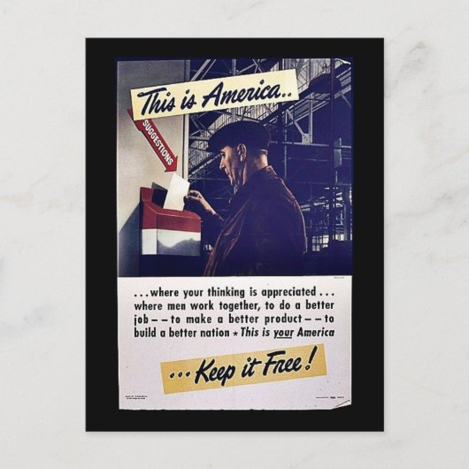 Dit is Amerika houdt het vrij! Briefkaart (Voorkant)