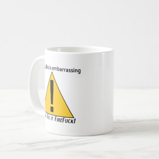 Dit is barmerend koffiemok (Voorkant links)