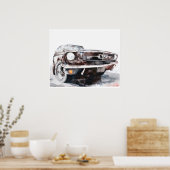 Dit is Black Sunshine:  Mustang Car Art Poster (Keuken)