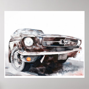 Dit is Black Sunshine:  Mustang Car Art Poster