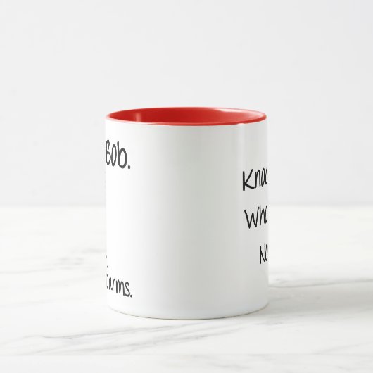 Dit is Bob, Knock Knock, Bad Joke, grappige koffie Mok (Midden)