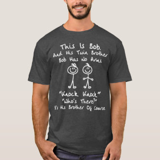 Dit is Bob Knock Knock Joke Funny twein broer T-shirt