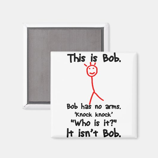 Dit is Bob — Knock Knock Jokes — Bob Jokes Memes Magneet (Voorkant / Achterkant)