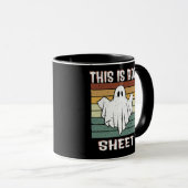 Dit is BOB Sheet Ghost Retro Halloween Mok (Voorkant rechts)