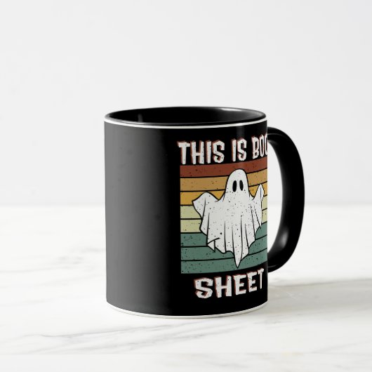 Dit is BOB Sheet Ghost Retro Halloween Mok (Voorkant rechts)