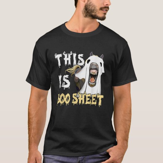 Dit is boekenblad Halloween Ghost Funny Horses Lov T-shirt (Voorkant)