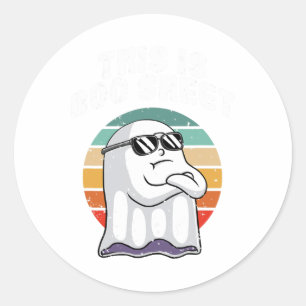 Dit is boekenblad leuk Halloween kostuum spook woo Ronde Sticker