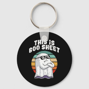 Dit is boekenblad leuk Halloween kostuum spook woo Sleutelhanger
