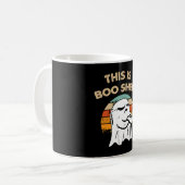 Dit is boekenblad, retro halloween, grappige hallo koffiemok (Voorkant links)