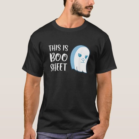 Dit is Boo Sheet Funny Ghost Halloween Gezegden T-shirt (Voorkant)