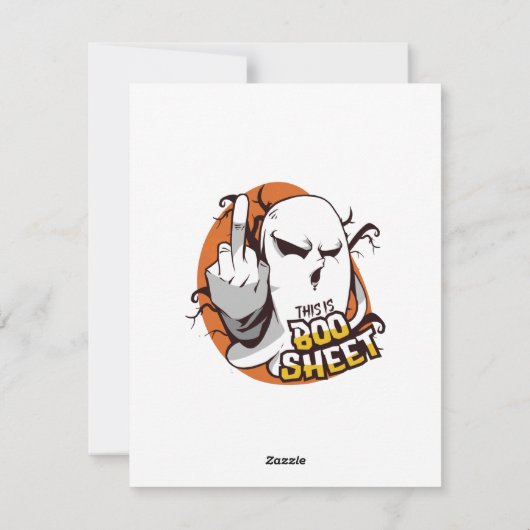 Dit is Boo Sheet Funny Halloween Gezegden - Ghost Feestdagenkaart (Achterkant)