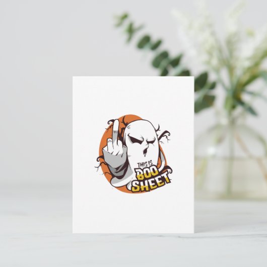 Dit is Boo Sheet Funny Halloween Gezegden - Ghost Feestdagenkaart (Staand voorkant)