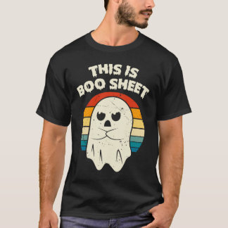 Dit is Boo Sheet Ghost Groovy Floral Halloween T-shirt