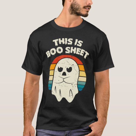 Dit is Boo Sheet Ghost Groovy Floral Halloween T-shirt (Voorkant)