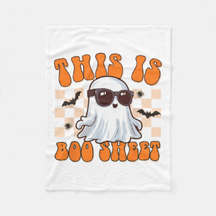 Dit is Boo Sheet Ghost Groovy Halloween Costume M Fleece Deken