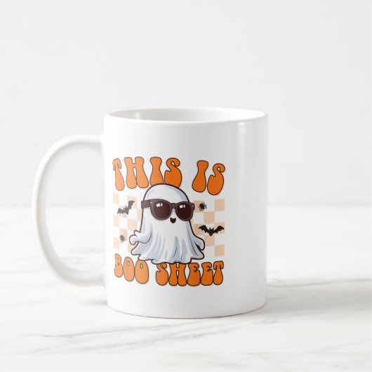 Dit is Boo Sheet Ghost Groovy Halloween Costume M Koffiemok (Links)