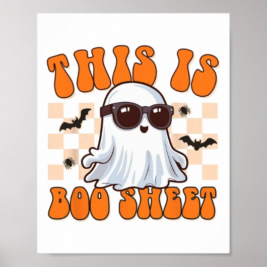 Dit is Boo Sheet Ghost Groovy Halloween Costume M Poster (Voorkant)