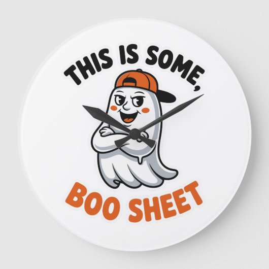 Dit is Boo Sheet Ghost Groovy Halloween Costuum Grote Klok (Voorkant)