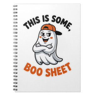 Dit is Boo Sheet Ghost Groovy Halloween Costuum Notitieboek