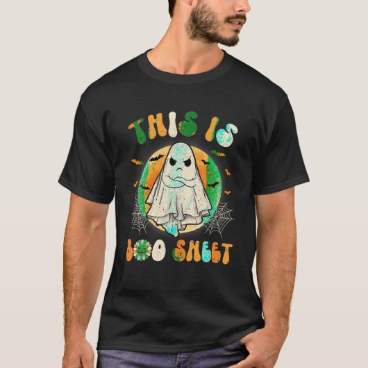 Dit is Boo Sheet Ghost Retro Halloween Costume Fu T-shirt (Voorkant)
