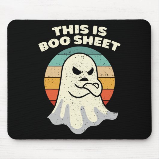 Dit is Boo Sheet Ghost Retro Halloween Costume Me Muismat (Voorkant)