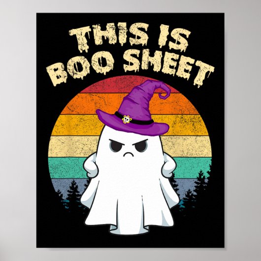 Dit is Boo Sheet Ghost Retro Halloween Costume Me Poster (Voorkant)