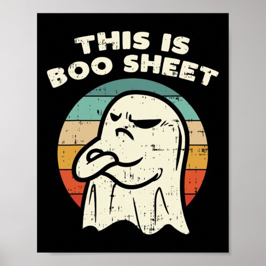 Dit is Boo Sheet Ghost Retro Halloween Costume Me Poster (Voorkant)
