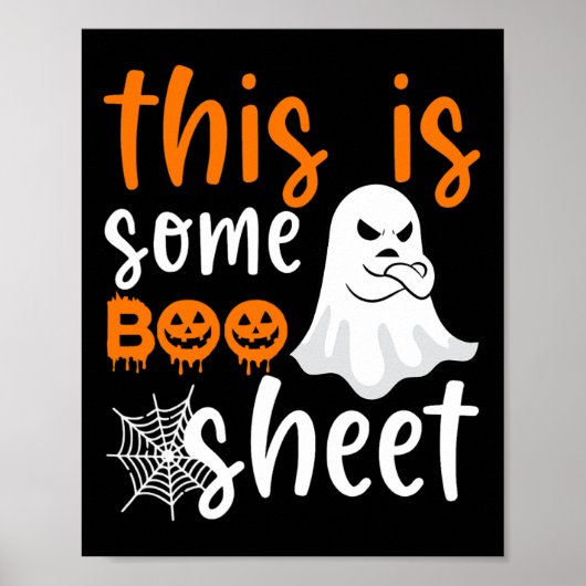 Dit is Boo Sheet Ghost Retro Halloween Costume Me Poster (Voorkant)