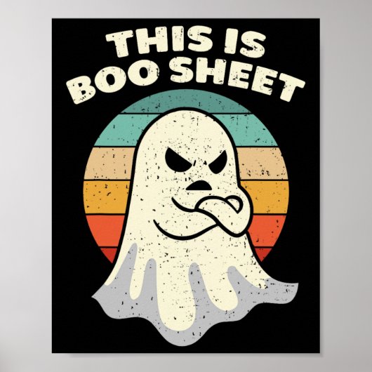 Dit is Boo Sheet Ghost Retro Halloween Costume Me Poster (Voorkant)