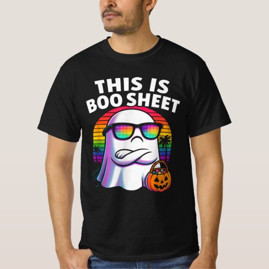 Dit is Boo Sheet Ghost Retro Halloween Costume Me T-shirt (Voorkant)