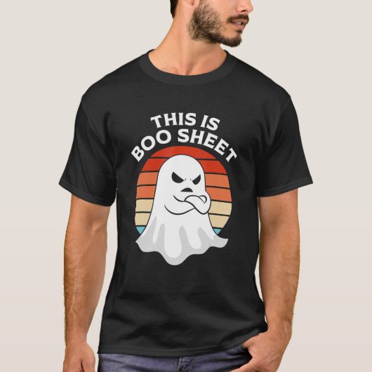 DIT IS BOO SHEET Ghost Retro Halloween Costume Me T-shirt (Voorkant)