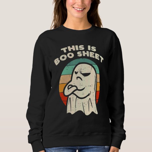 DIT IS BOO SHEET Ghost Retro Halloween Trui (Voorkant)