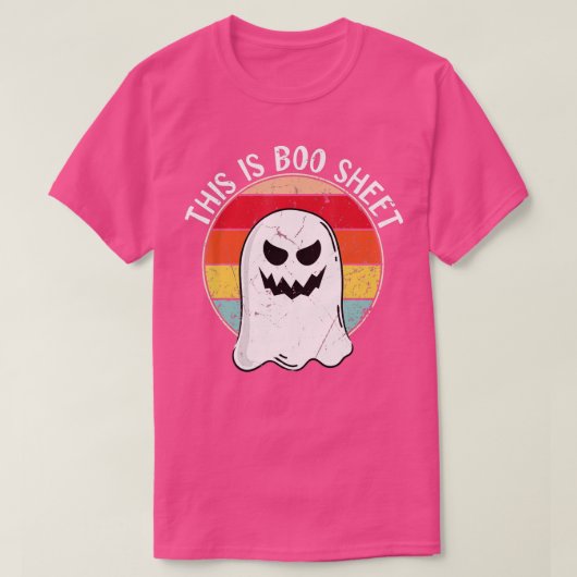 Dit is Boo Sheet Happy Halloween T-shirt (Design voorkant)
