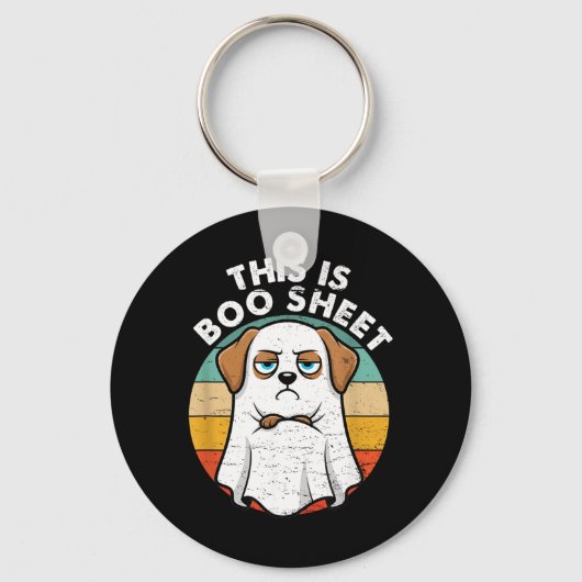 Dit Is Boo Sheet Labrador Hond Retro Halloween Sleutelhanger (Voorkant)