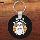 Dit Is Boo Sheet Labrador Hond Retro Halloween Sleutelhanger (Voorkant)