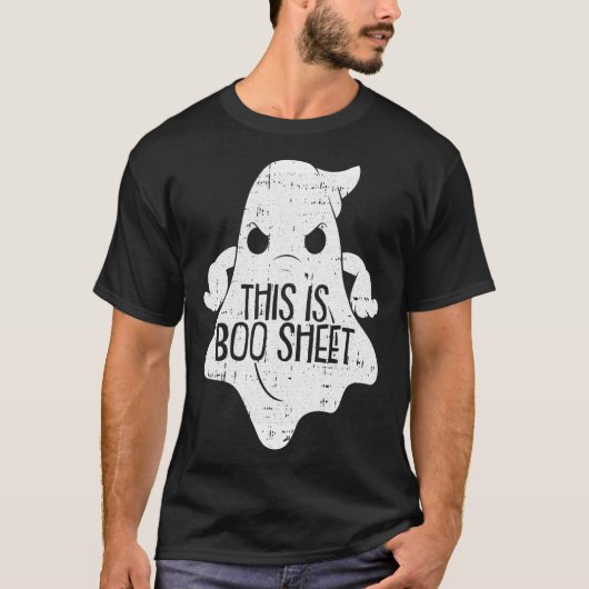 Dit is Boo Sheet Lazy Halloween Costume Funny Gho T-shirt (Voorkant)