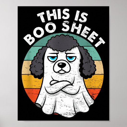 Dit is Boo Sheet Zwarte Poodle Hond Retro Hallowee Poster (Voorkant)