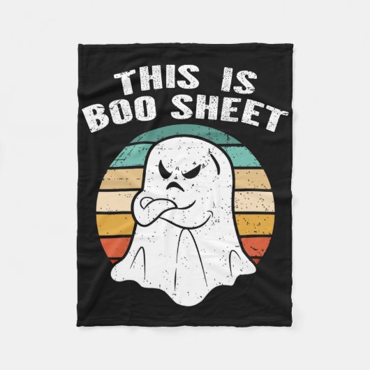 Dit is BOOSheet Ghost Retro Halloween Costuum Fleece Deken (Voorkant)