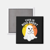 Dit is BOOSheet Ghost Retro Halloween Costuum Magneet (Voorkant / Achterkant)