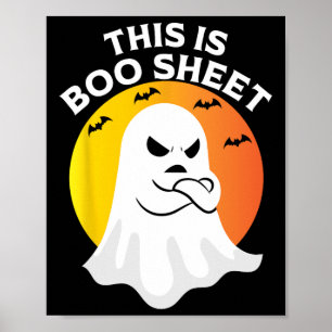Dit is BOOSheet Ghost Retro Halloween Costuum Poster