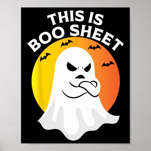Dit is BOOSheet Ghost Retro Halloween Costuum Poster (Voorkant)