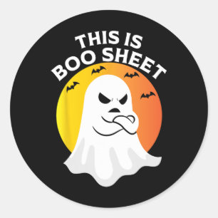 Dit is BOOSheet Ghost Retro Halloween Costuum Ronde Sticker