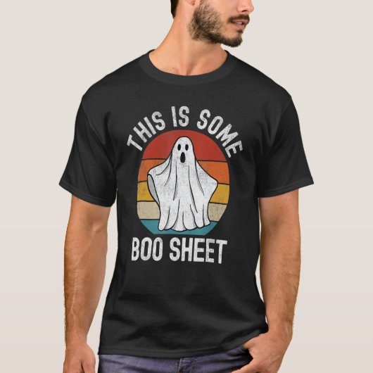 Dit is BOOSheet Ghost Retro Halloween Costuum T-shirt (Voorkant)