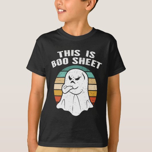 Dit is BOOSheet Ghost Retro Halloween Costuum T-shirt (Voorkant)