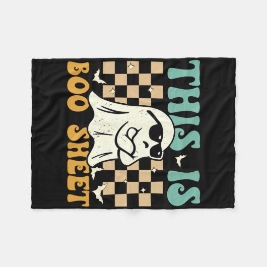 Dit is Boosheet Ghost Retro Halloween Kostuum Mann Fleece Deken (Voorkant (Horizontaal))