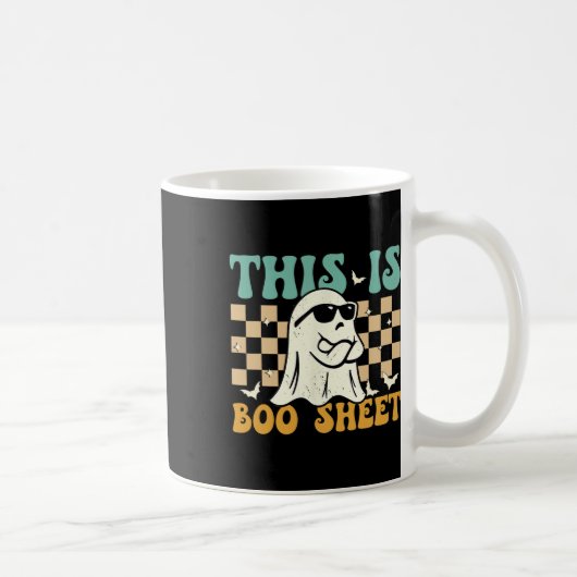 Dit is Boosheet Ghost Retro Halloween Kostuum Mann Koffiemok (Rechts)