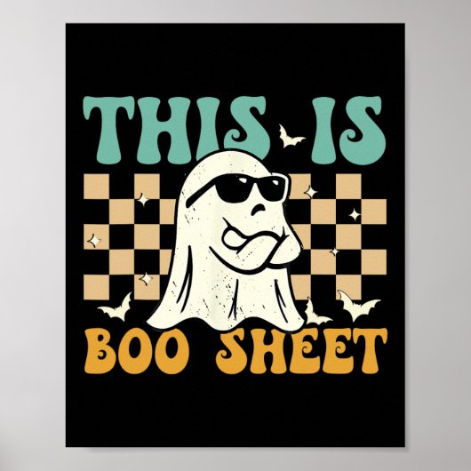 Dit is Boosheet Ghost Retro Halloween Kostuum Mann Poster (Voorkant)