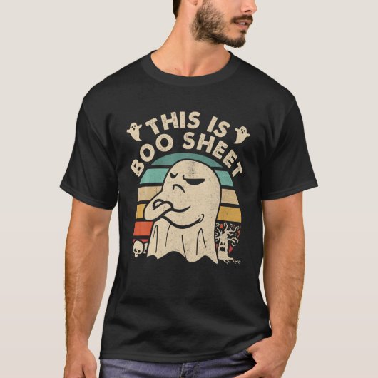 Dit is Boot Sheet Ghost Retro Halloween Kostuum T T-shirt (Voorkant)