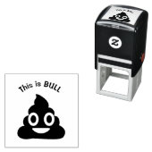 Dit is BULL Poop Emoji Funny Zelfinktende Stempel (In situ)