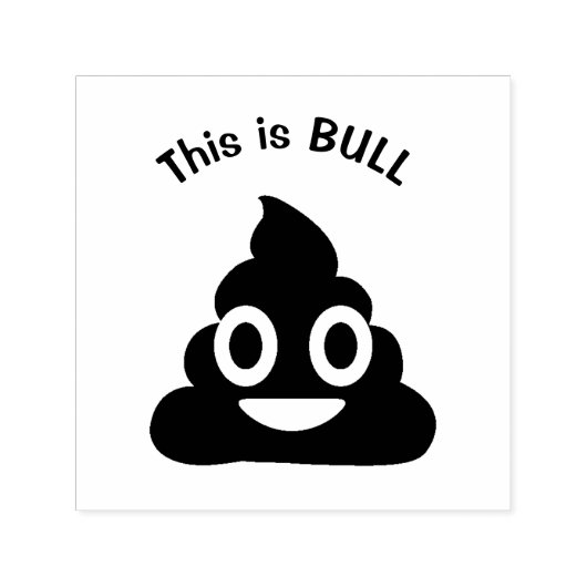 Dit is BULL Poop Emoji Funny Zelfinktende Stempel (Design)